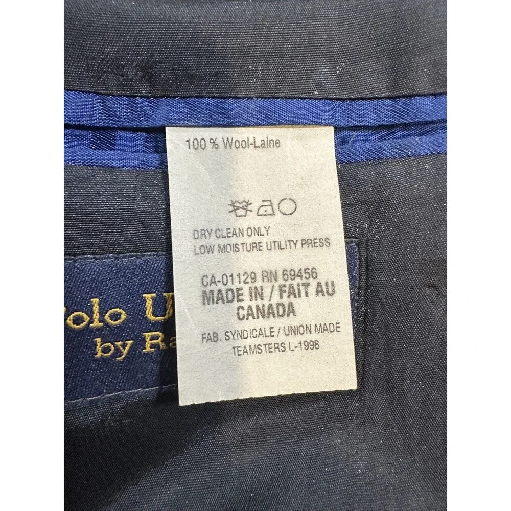 Polo University Club Ralph Lauren Mens 42L Blue Pinstripes Three Button Vintage